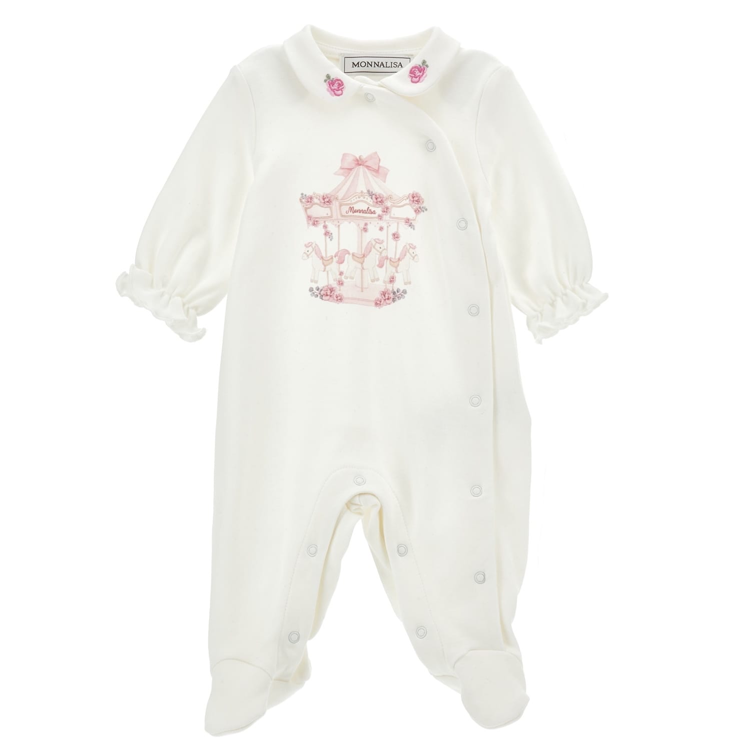 MONNALISA - Carousel Babygrow Three Piece Set - Pink