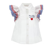 MONNALISA - Hello Kitty Denim Short Set - White