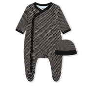 HUGO BOSS - Logo Babygrow  & Hat Set -  Black