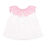 LITTLE A - Perfectly Pink Orla Jam Pant Set - White