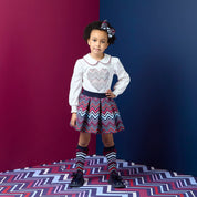 A DEE - Chevron Charm Chloe Chevron Print Skirt Set - Snow White