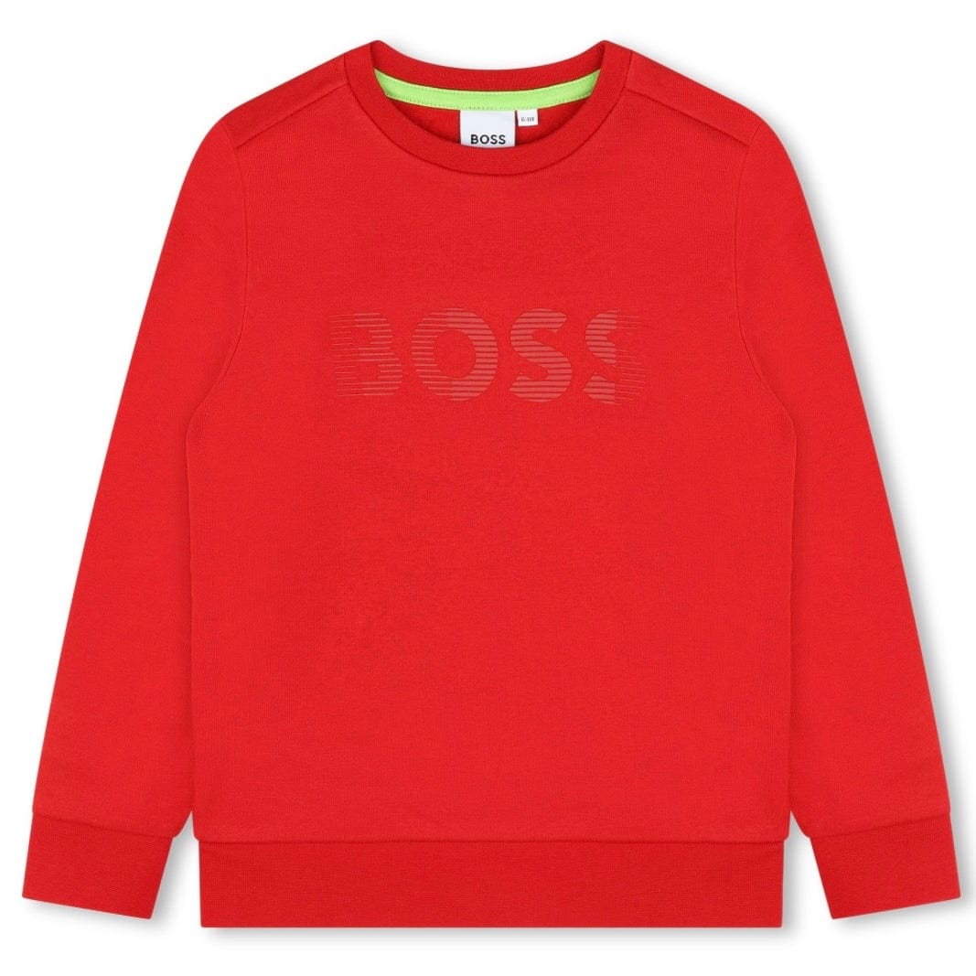 BOSS - Stripe Logo Sweatshirt -  Red