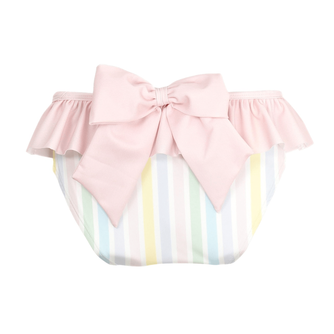 MEIA PATA -  Stripes Print Bikini Bottoms - Pastel