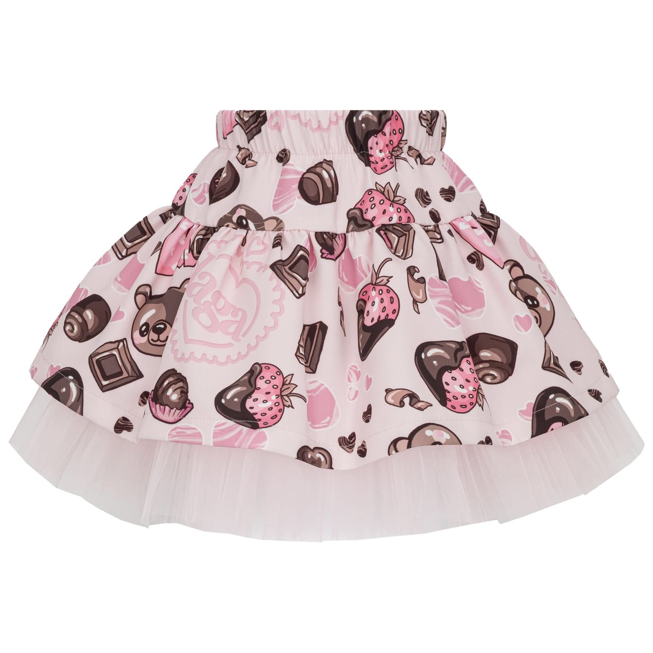 Daga - Chocolate Teddy Two Piece Skirt Set - Pink