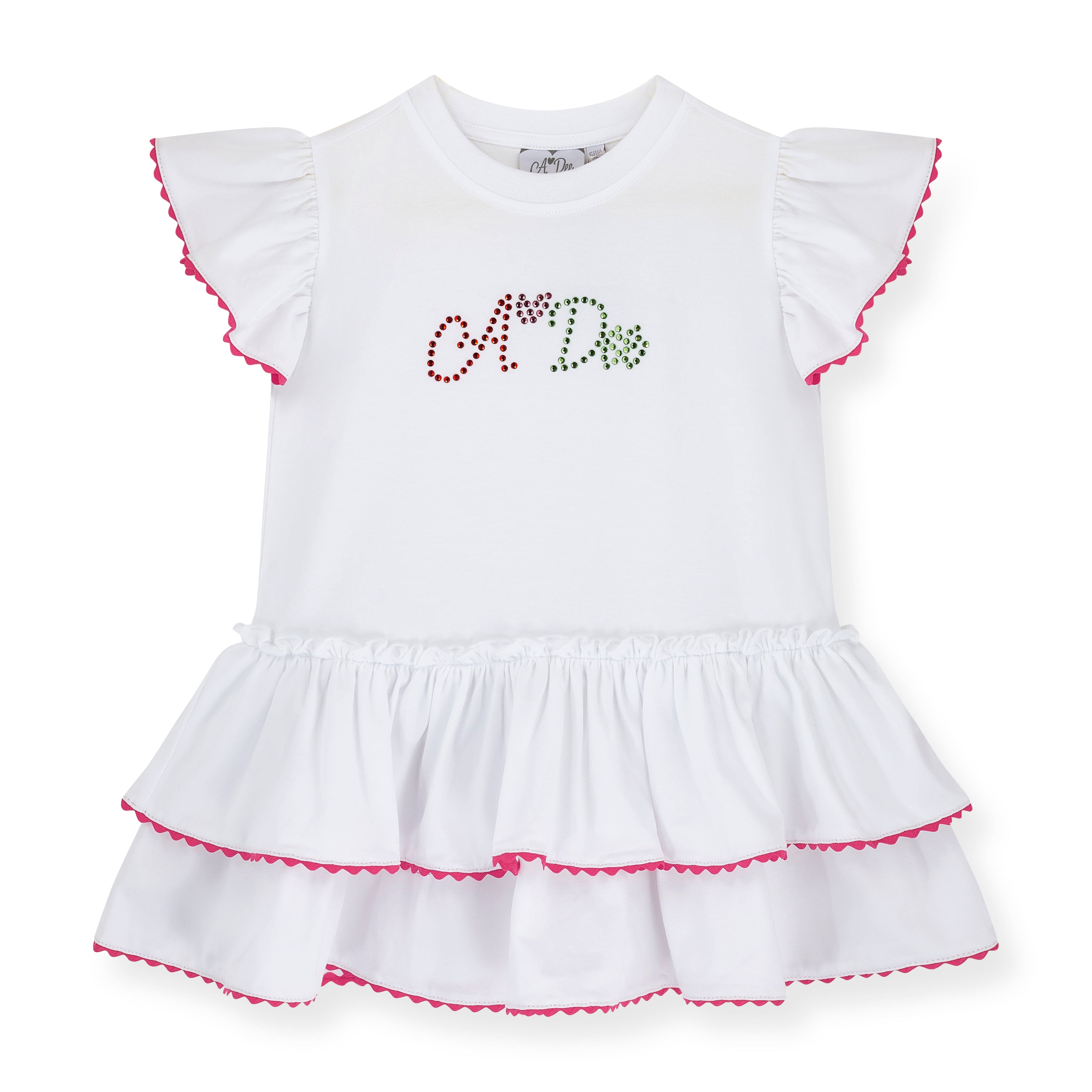 A DEE - Tallulah Tutti Frutti Ric Rac Legging Set - White