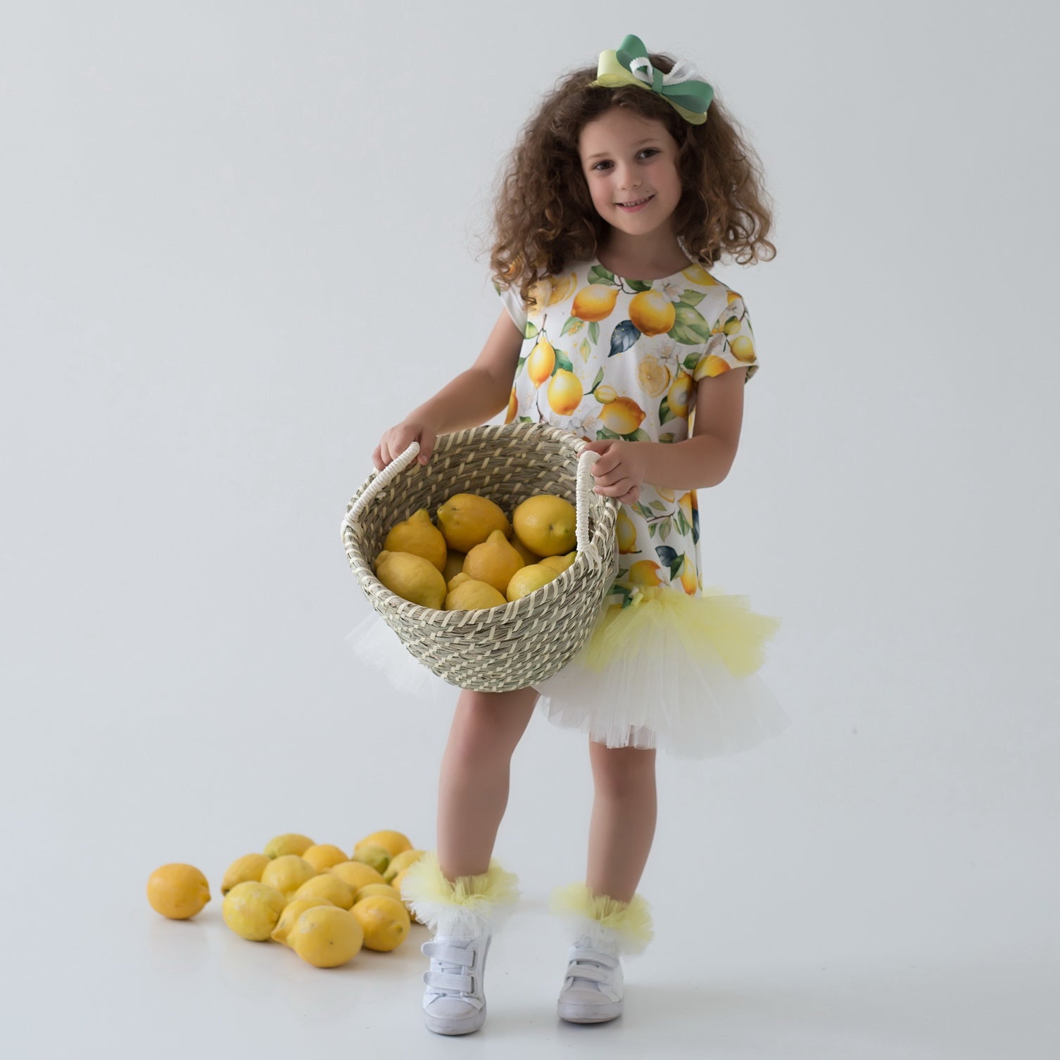 Daga - Sunny Lemons Print Tutu Dress - Yellow