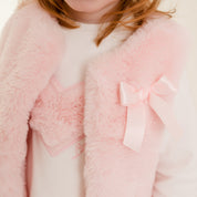 LITTLE A - Little Bloom Dani Fur Gilet - Pale Pink