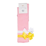 A DEE - Lelli Chic Chevron Bow Knee High Socks  - Pink