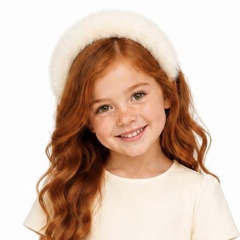 Bimbalo - Fur Hairband  - Cream