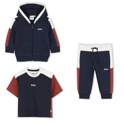 BOSS - Toddler Colour Block Zip Hoodie Three Piece Tracksuit  -  Navy