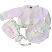 Nini - Three Piece Jam Pant Knit Set  - Pink