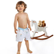 MEIA PATA - Teddy Bear Print Swim Shorts - Blue