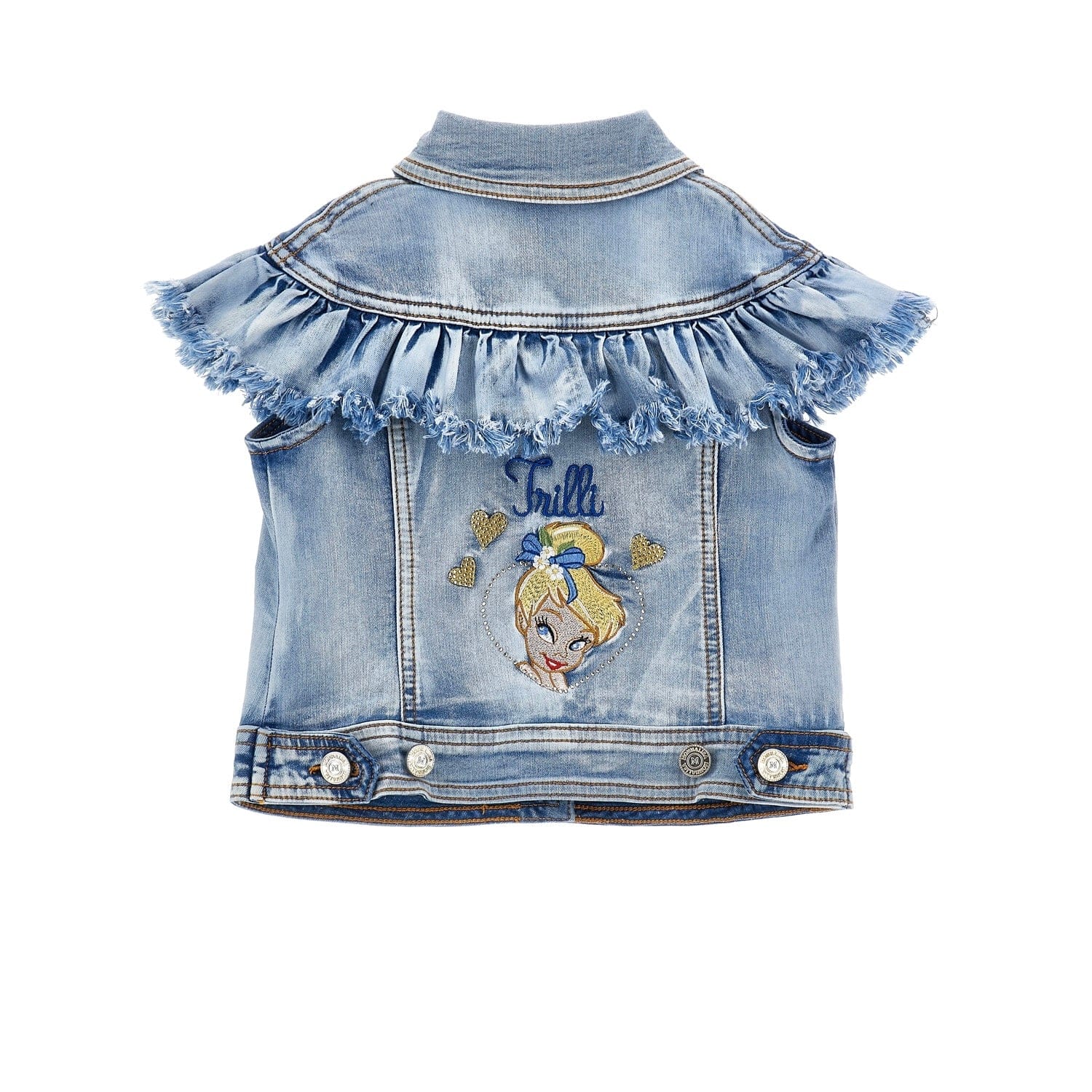 MONNALISA - Tinkerbell Three Piece Denim Set - White