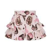 Daga - Chocolate Teddy Short Set - Pink
