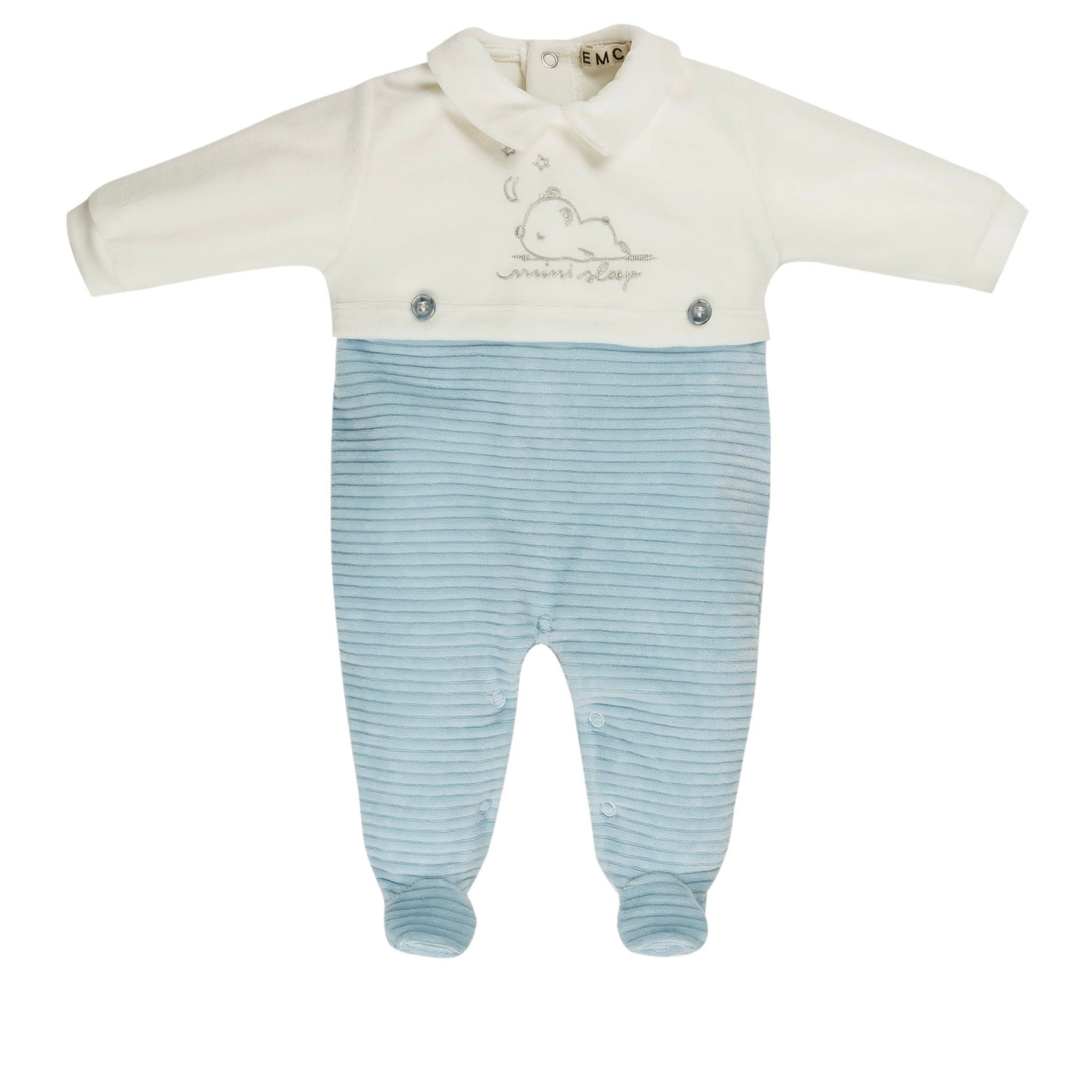 EVERYTHING MUST CHANGE - Bear Babygrow - Blue