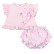 LITTLE A - Perfectly Pink Ocean Jam Pant Set - Pink Blossom