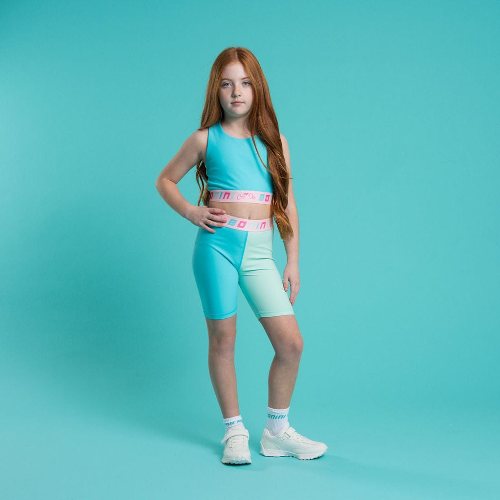 BONINI BY A DEE - Flex & Spin Colourblock Crop Top & Shorts - Aruba Blue