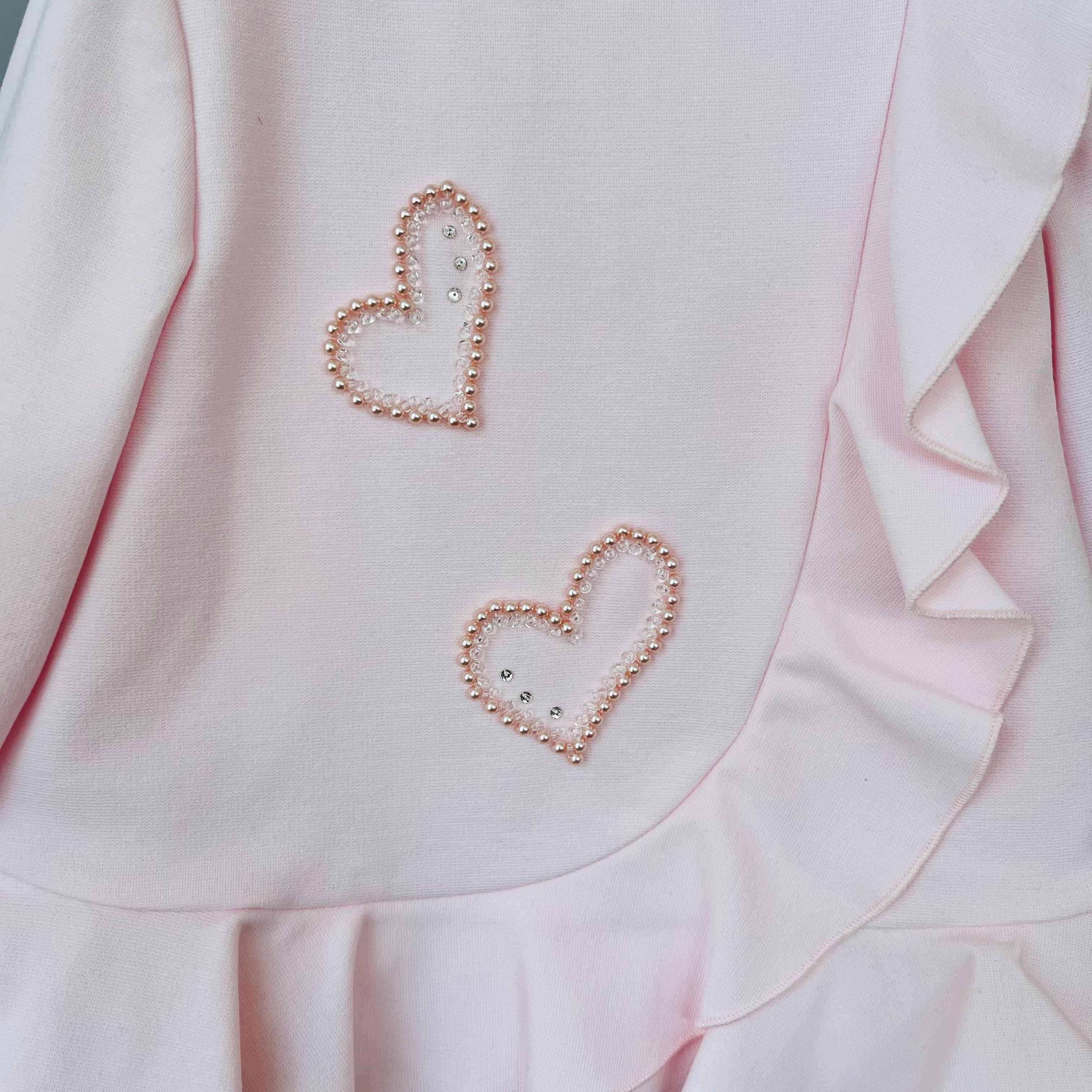 Bimbalo - Pearl Detail Heart Dress - Baby Pink