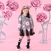 A DEE - Winter Bloom Alayah  Houndstooth Print Waist Dress - Black