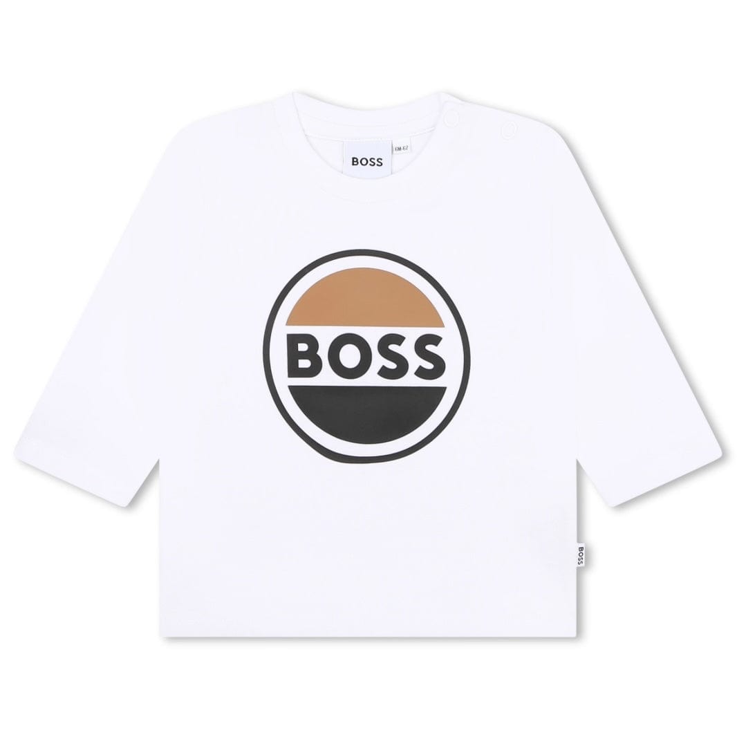 BOSS - Toddler Logo Long Sleeved T-Shirt -  White