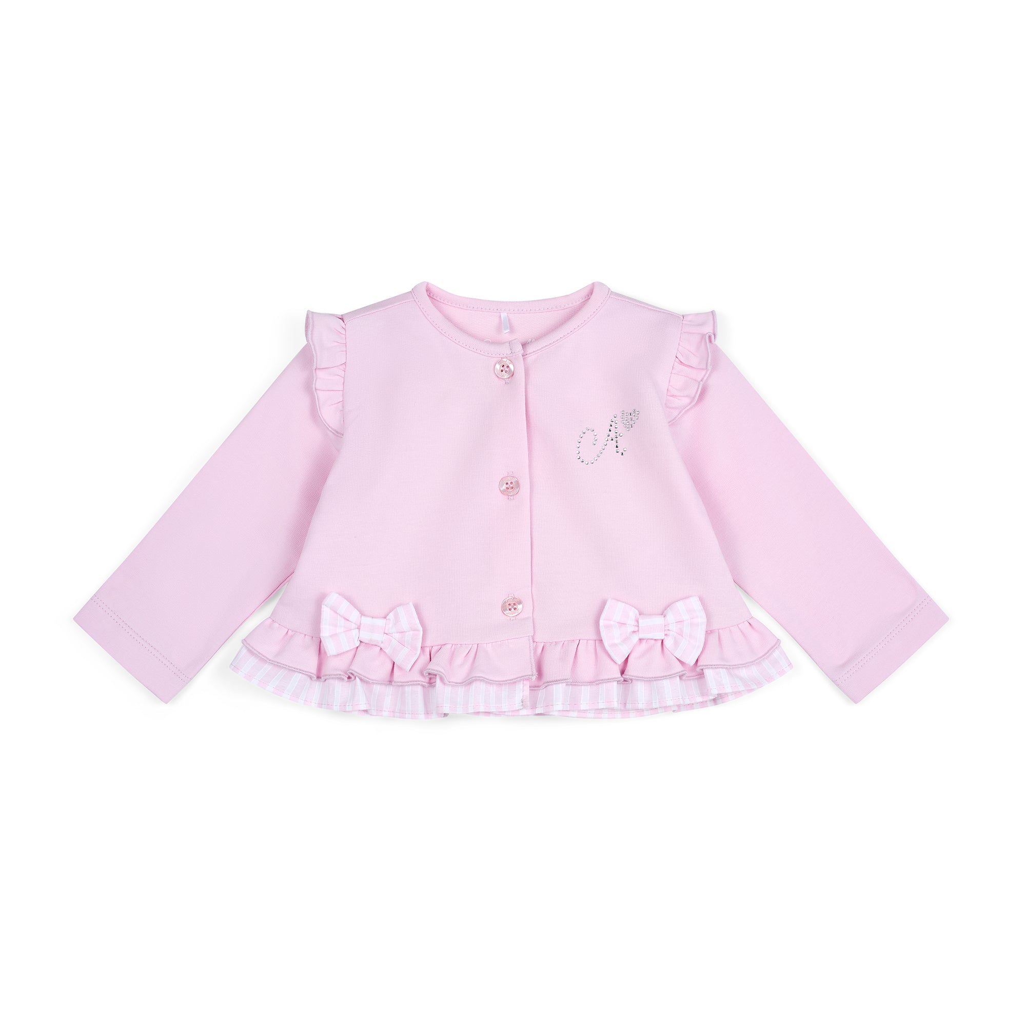 LITTLE A - Ashleigh Cardi With Bow Detail - Pink Blossom