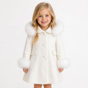 Bimbalo - Fur Hood & Cuff Traditional Coat - Cream
