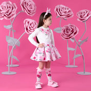 A DEE - Winter Bloom Ariella Rose Print Skirt Set - Snow White