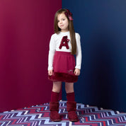 A DEE - Chevron Charm Andrea Fur Skirt Set - Snow White