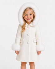 Bimbalo - Fur Hood & Cuff Traditional Coat - Cream