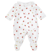 MONNALISA - Strawberry Babygrow - White