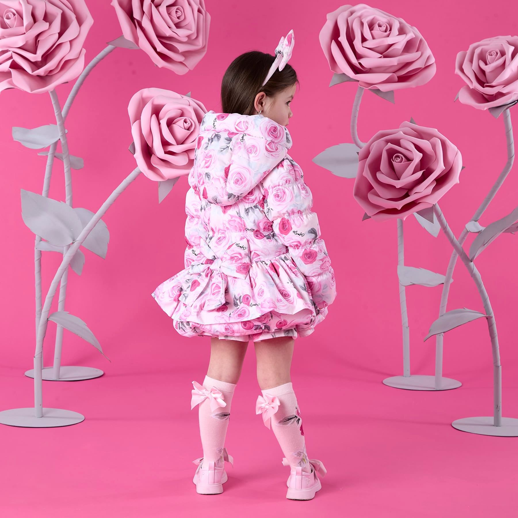 A DEE - Winter Bloom Ava Rose Print Jacket - Pale Pink
