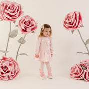 LITTLE A - Little Bloom Dream Fur Initial Dress - Pale Pink