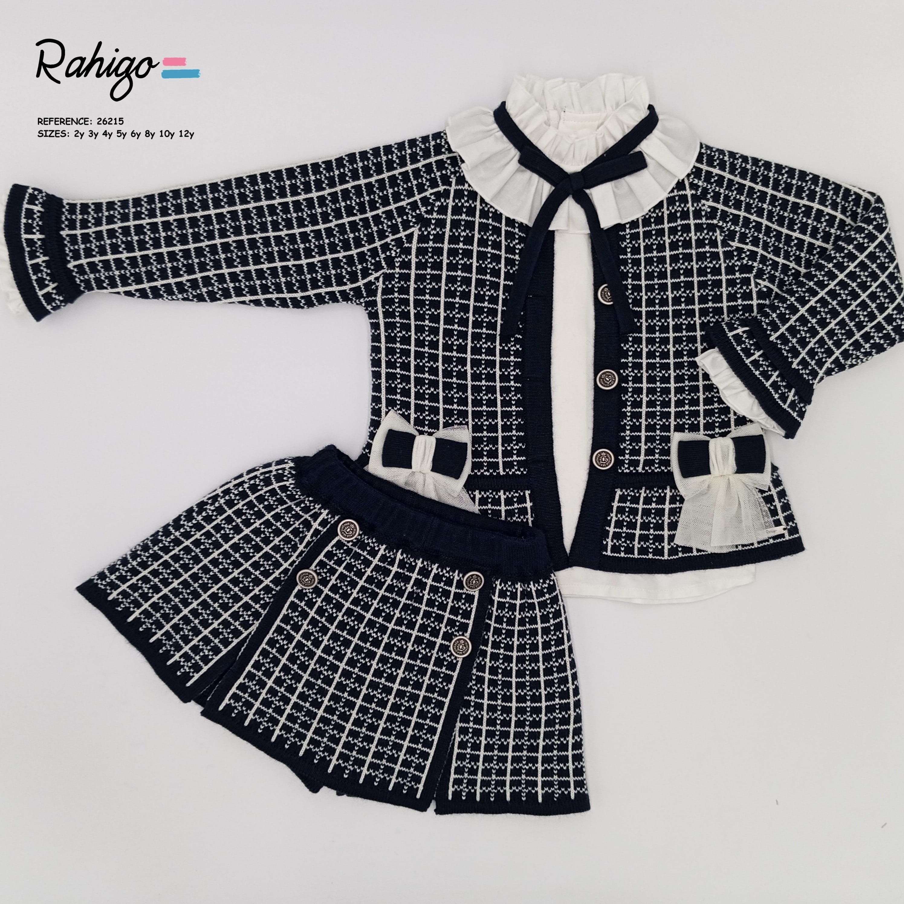 Rahigo - Five Piece Skirt Set  - Navy
