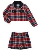 ABEL & LULA - Plaid Jacket & Short Set - Navy