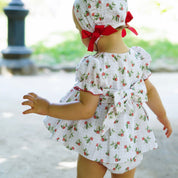 BABINE - Strawberry Baby Dress & Bonnet  - Pink