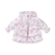 LITTLE A - Abbie Hooded Bunny Print Jacket - Bright White