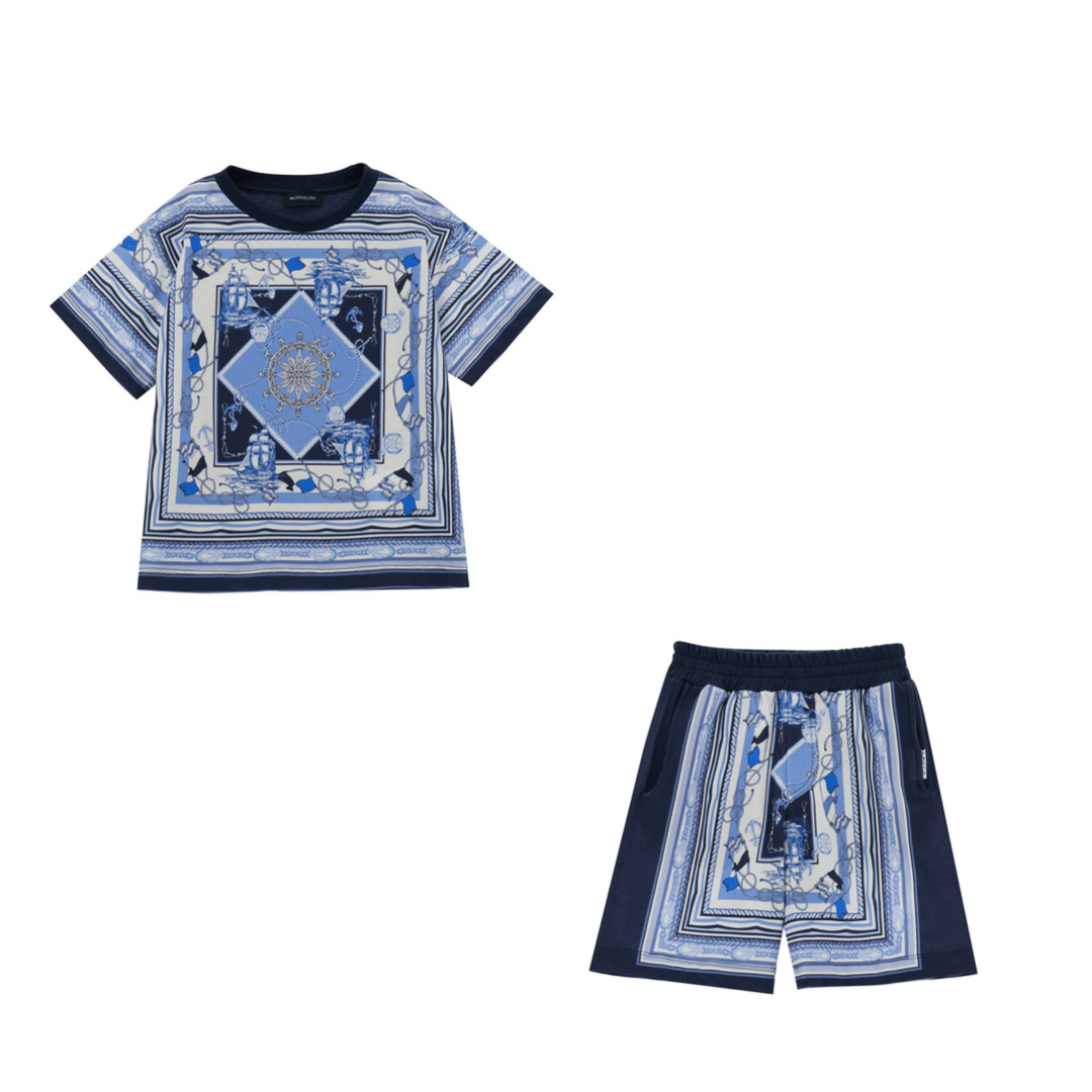 MONNALISA - Marine Short Set - Blue