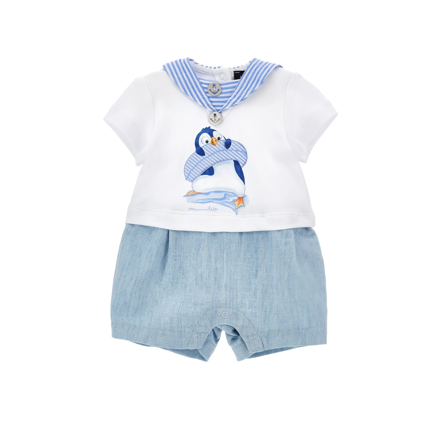 MONNALISA - Penguin Romper   - White