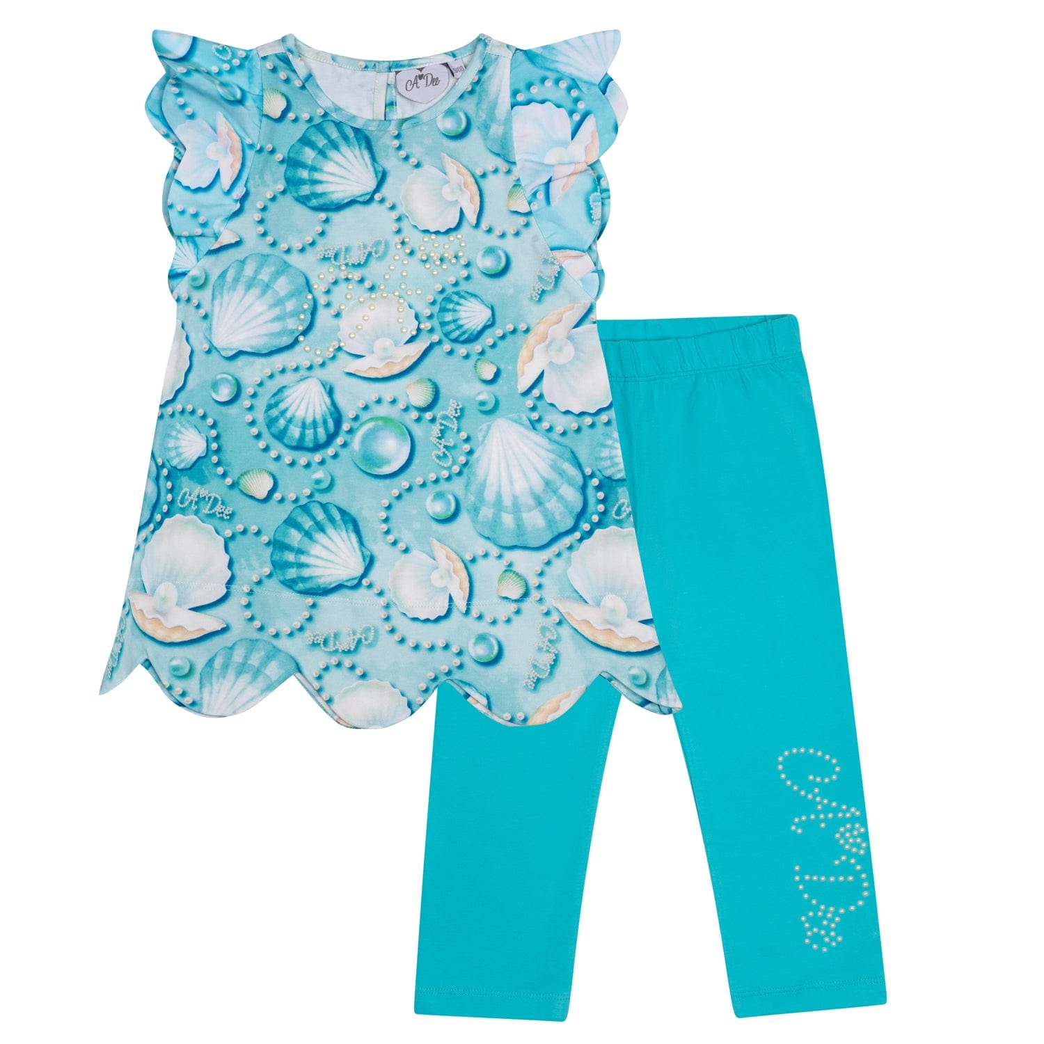 A DEE - Ollie Ocean Pearl Print Legging Set - Aruba Blue