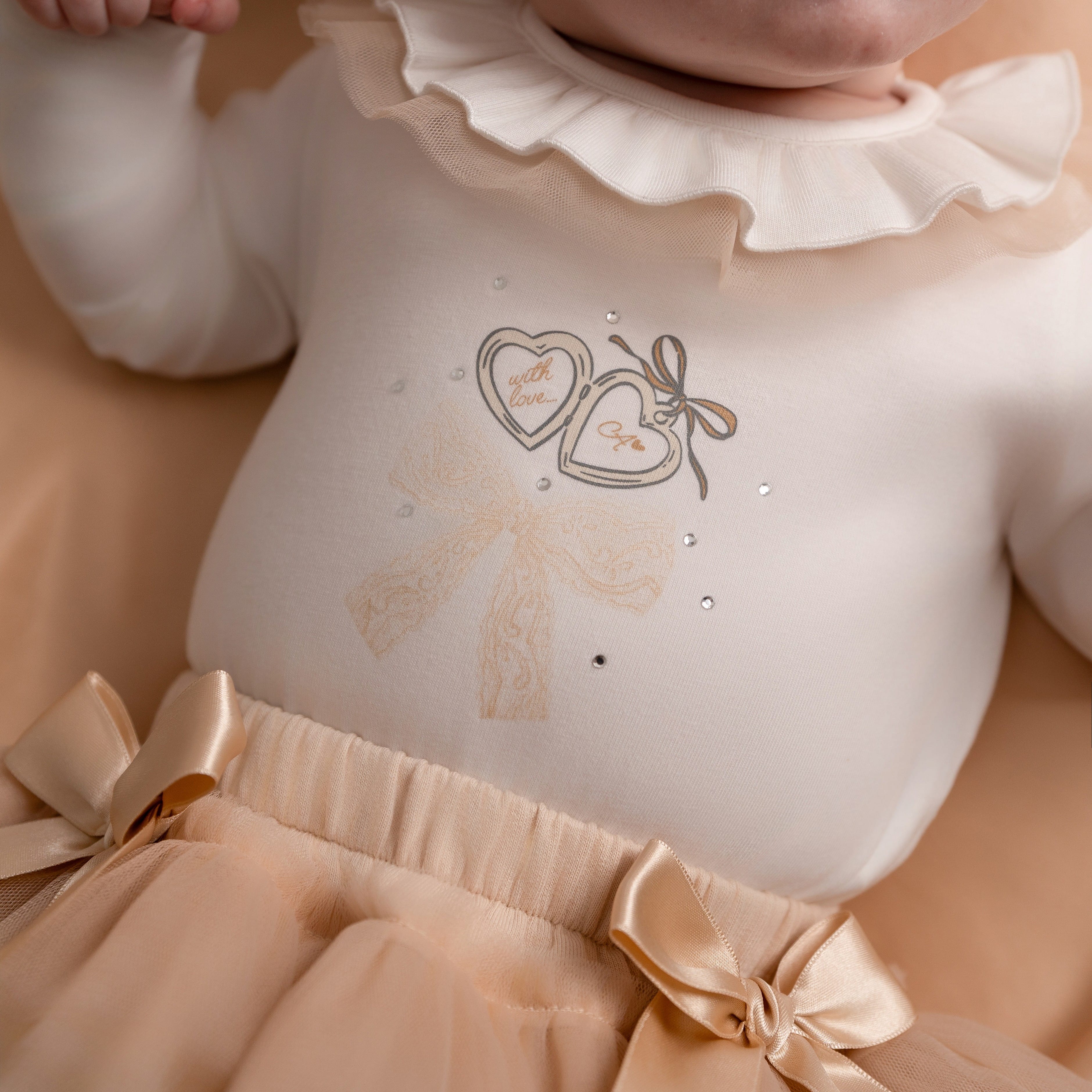LITTLE A - Little Locket Emeyle Tulle Jam Pant Set - Snow White