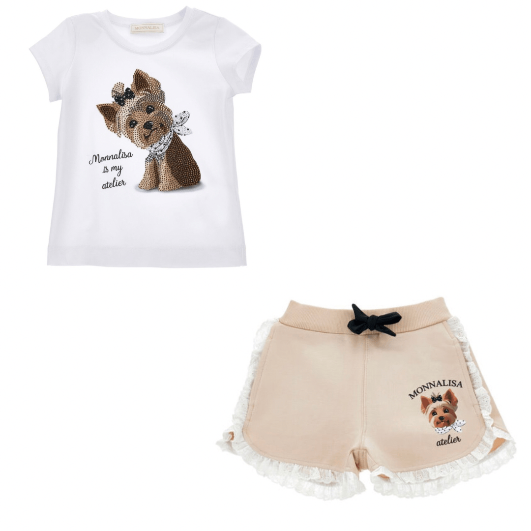 MONNALISA - Yorkshire Terrier  Short Set - White