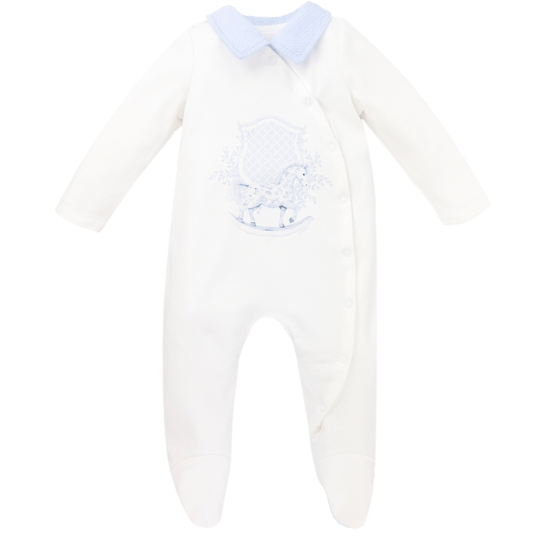 JAMIKS - Cotton Tahir Rocking Horse Babygrow - Blue