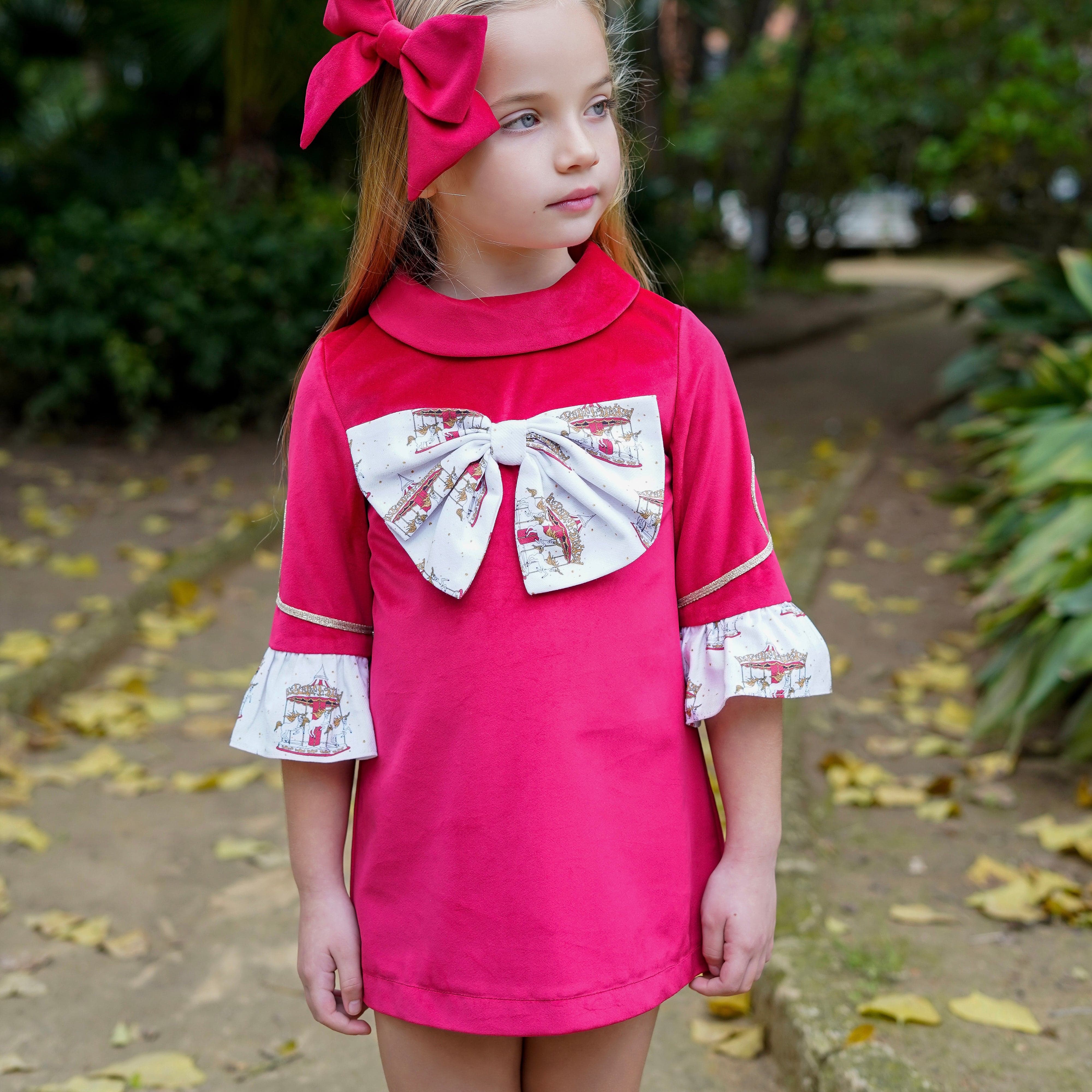 BABINE - Velvet Carousel Dress - Red