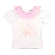 A DEE - Riri Bow-tique Chic Bow Skirt Set With Broderie Anglaise - White