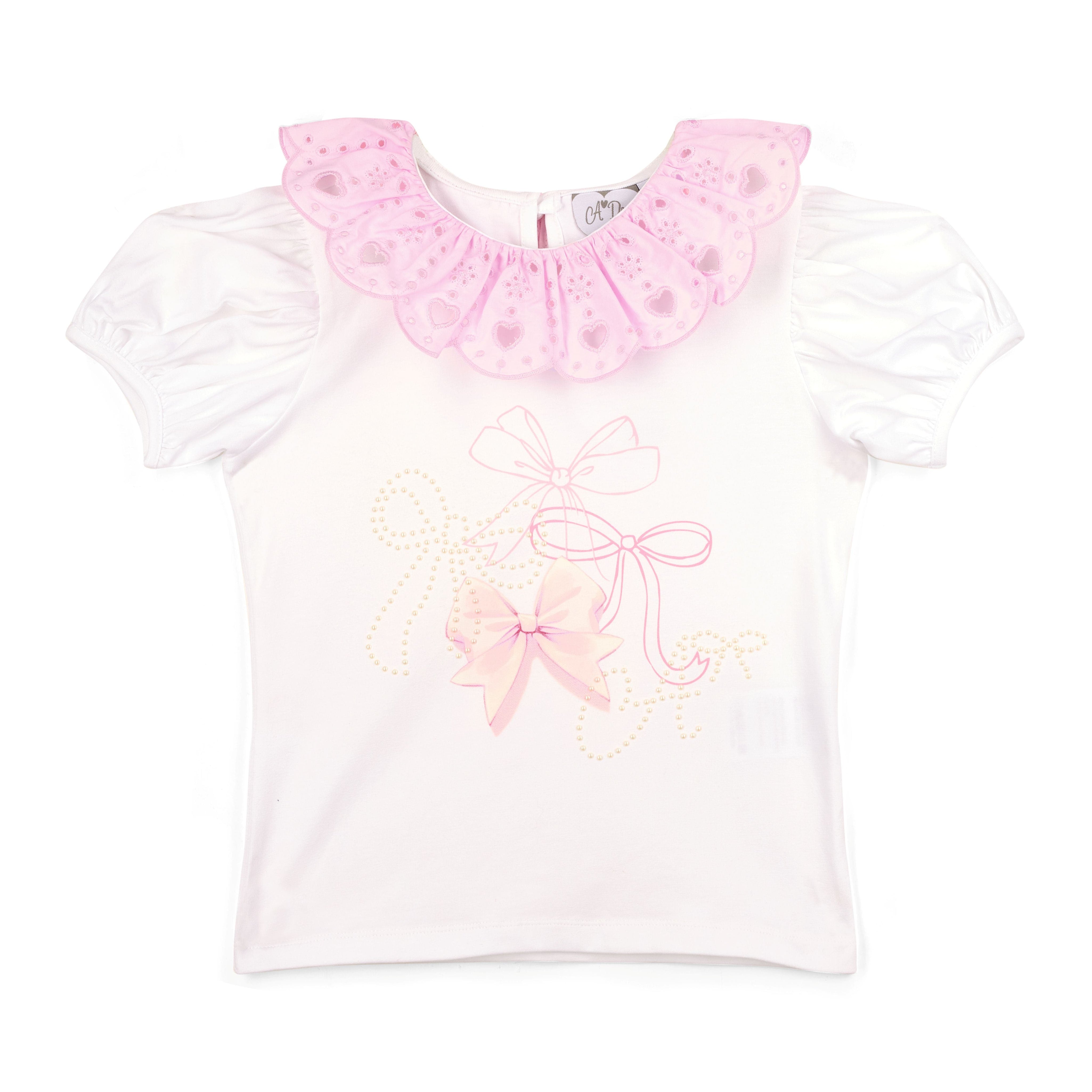 A DEE - Riri Bow-tique Chic Bow Skirt Set With Broderie Anglaise - White