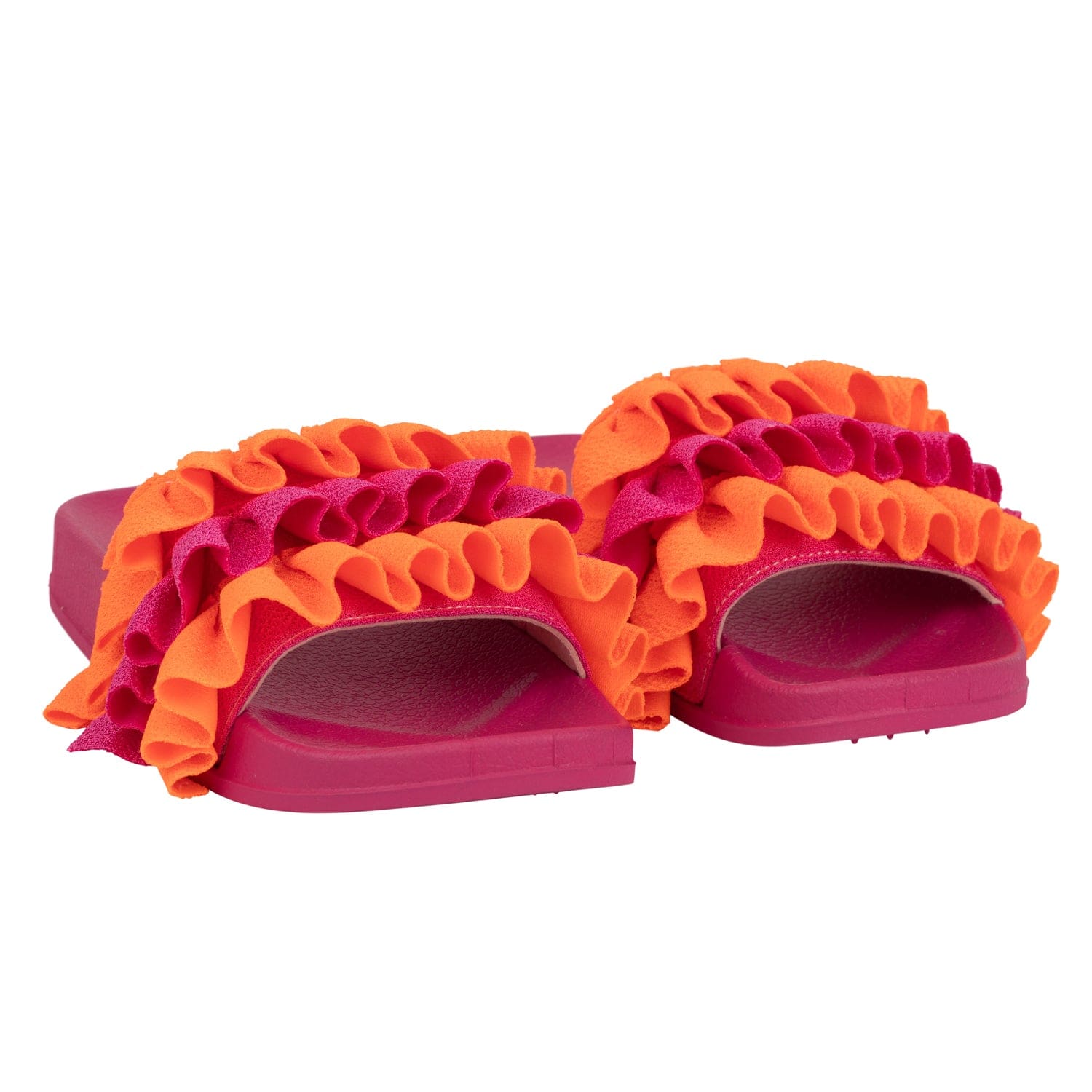 A DEE - Frilly Bold Hearts Frill Sliders - Hot Pink