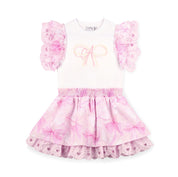 A DEE - Remi Bow-tique Chic Bow Print Mix Dress - White