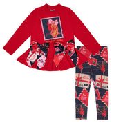 A DEE - From A Dee With Love Reese Stamp Legging Set - Red