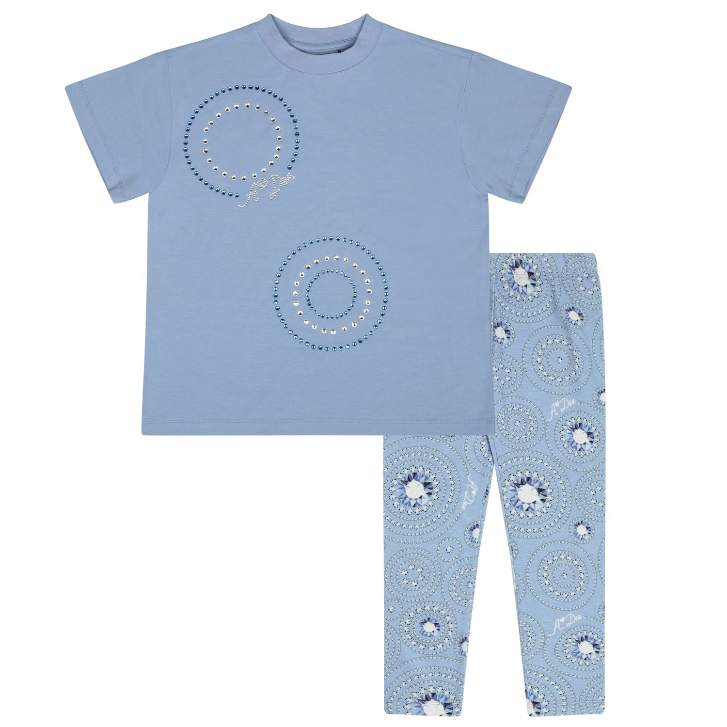 A DEE - A Dee On Ice Pam Baggy Tee Diamond Legging Set - Iced Blue