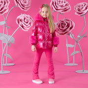 A DEE - Winter Bloom Avery Short Fur Trim Jacket - Fuchsia